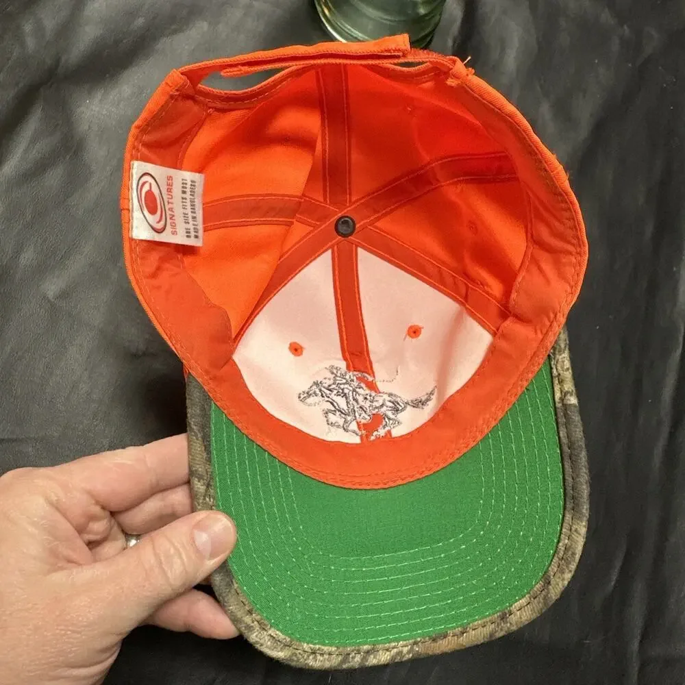 Vintage Orange Winchester Hunter Shooter Strapback Baseball Hat Cap Embroidered